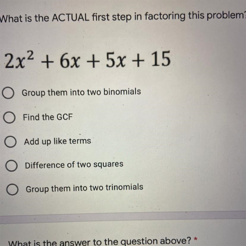 I need help figuring out the first step would it be adding up the like terms? help-example-1