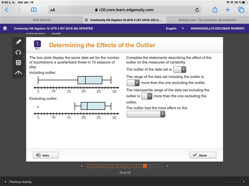 In the first box the answer choice are 15, 17, 19 In the second one the answer choice-example-1