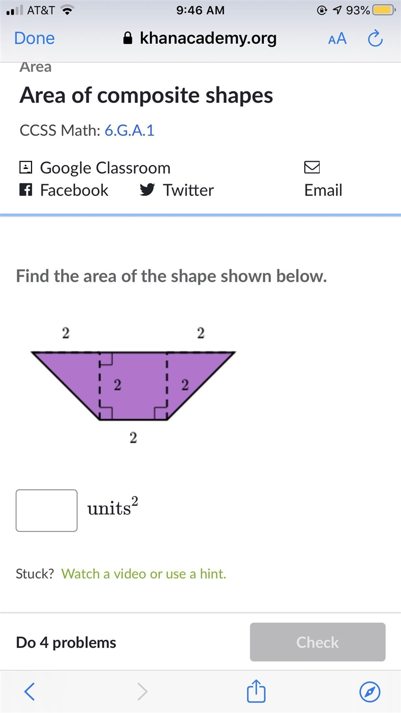 What is the area of the shape ?-example-1