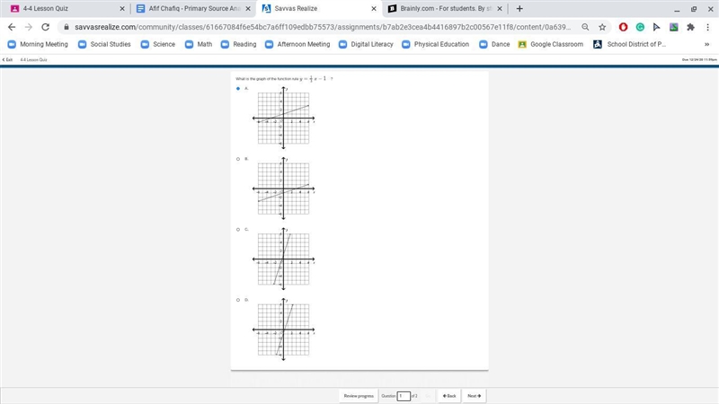 What is the graph of the function rule y=1/3x−1-example-1