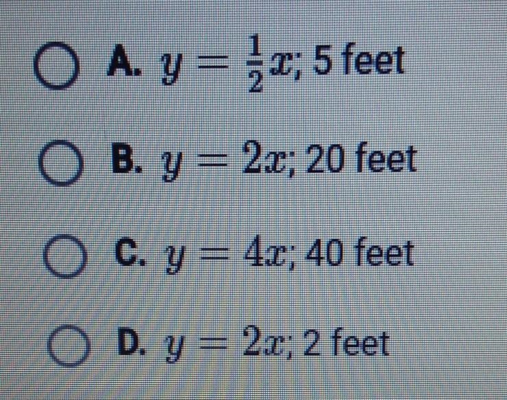 A person standing on a moving walkway travels 80 feet in 40 seconds. What equation-example-1