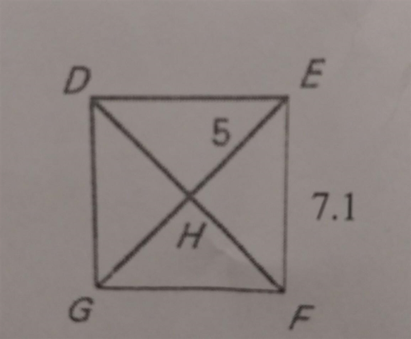 Use the square DEFG to find the following: HF=_____ GE=_____ GF=_____ m<GHF=_____ m-example-1