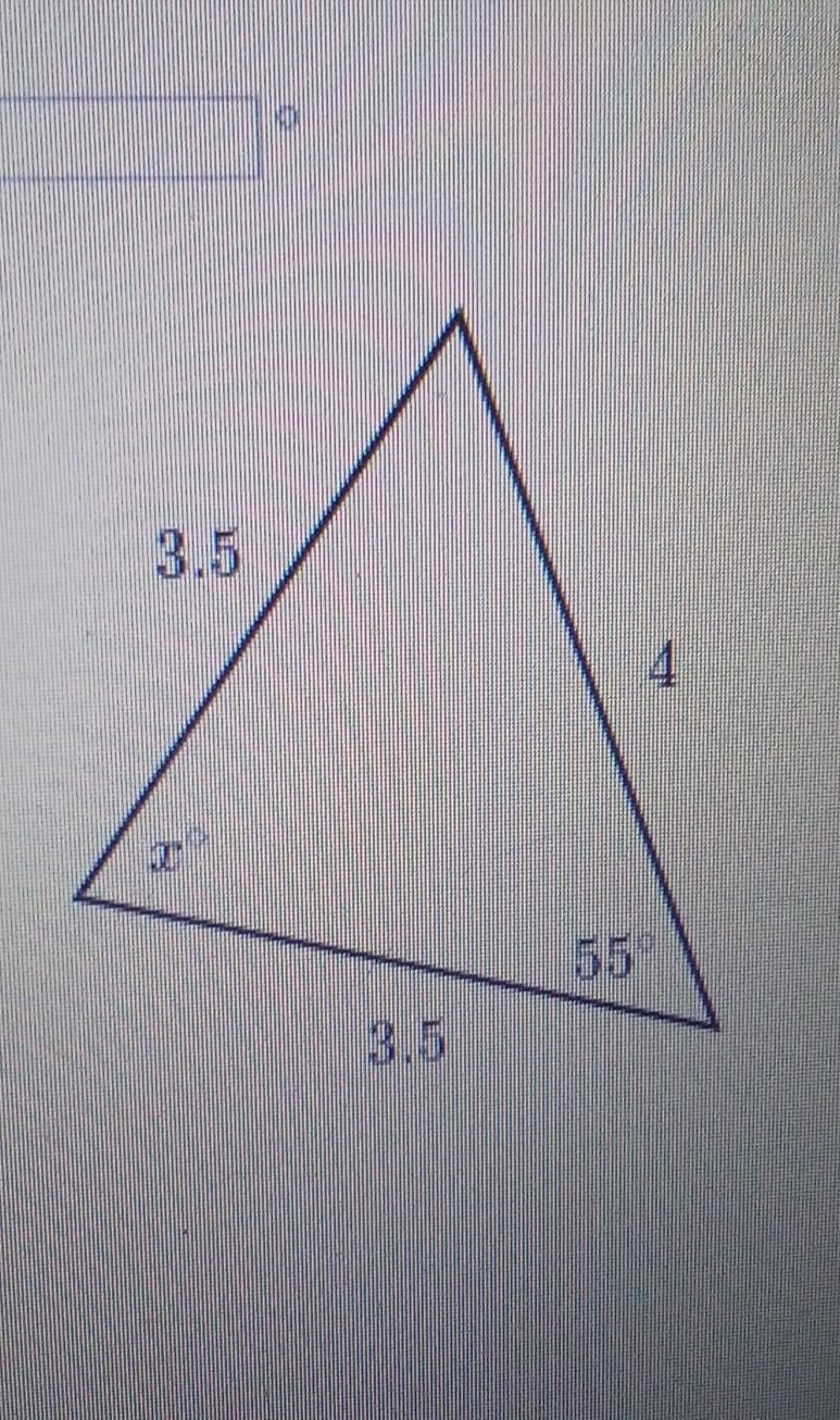 Find the value of x in the triangle shown below ​-example-1