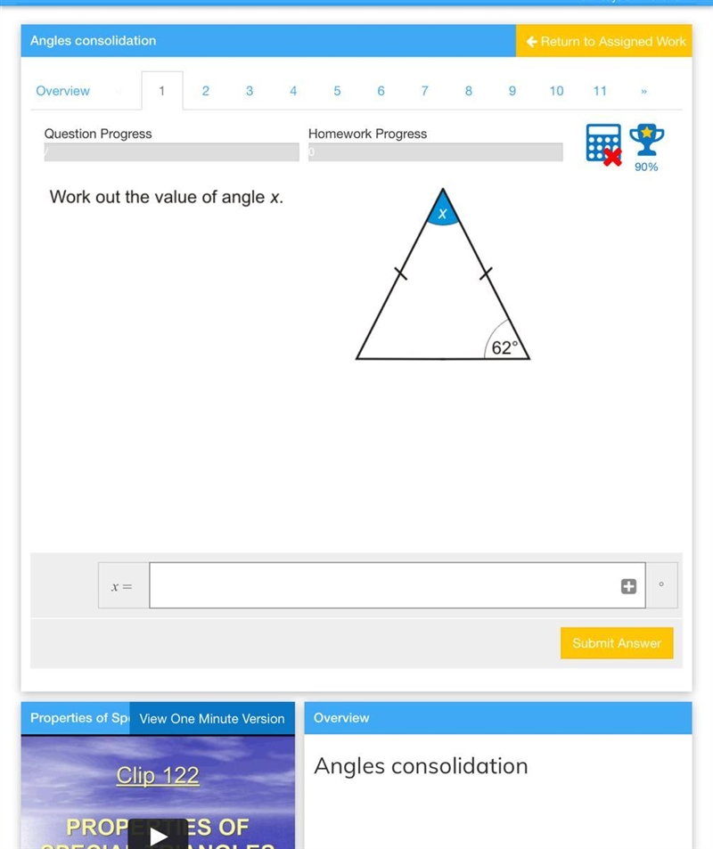 Work out the value of angle x-example-1