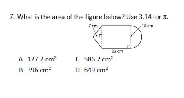 What is the area of the figure below use 3.14 for pie-example-1