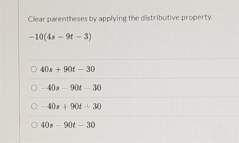 Clear parentheses and combine like terms:​-example-1