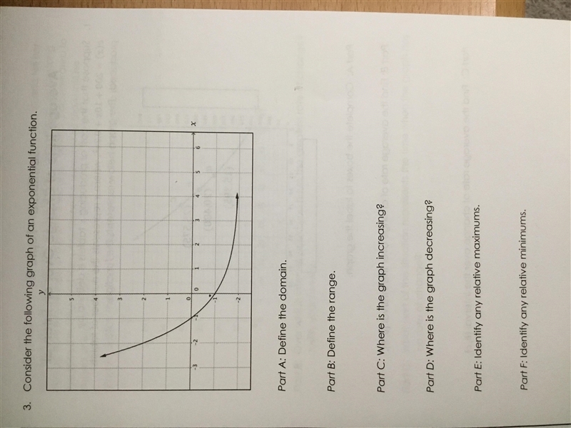 Consider the following graph of an exponential function. Part A: Define the domain-example-1