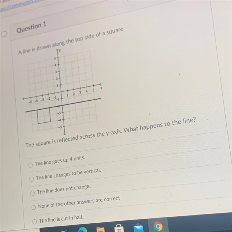 A line is drawn along the top side of a square-example-1