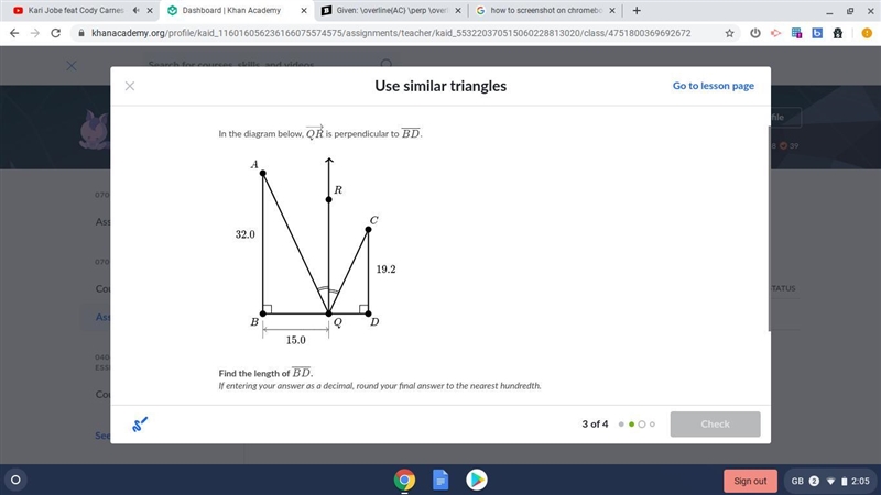 In the diagram below, \overrightarrow{QR} QR ​ Q, R, with, \overrightarrow, on top-example-1