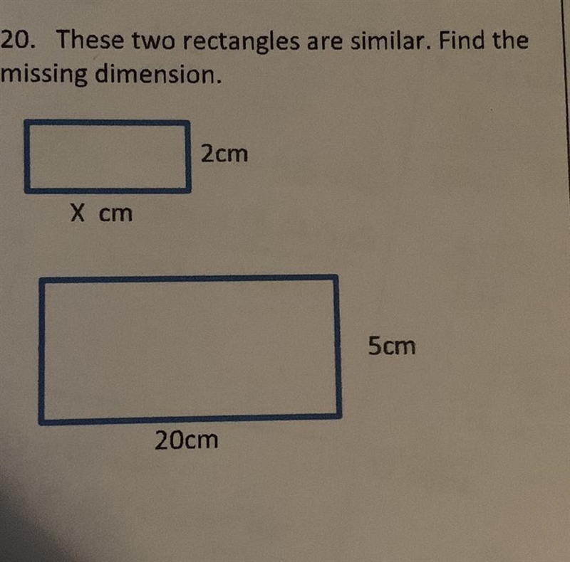 These two rectangles are similar. Find the missing dimension. (I need an answer ASAP-example-1