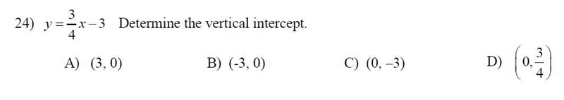 Determine the vertical intercept-example-1