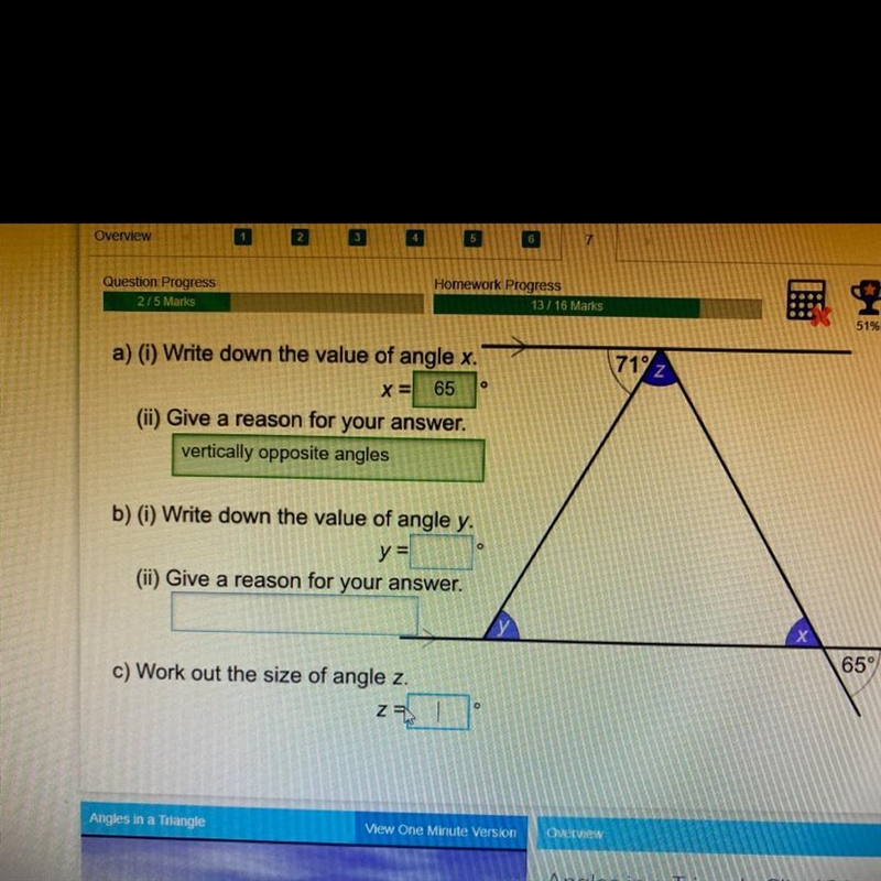 Write down the value of angle y-example-1