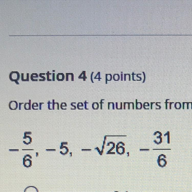 Order the set of numbers from least to greatest:-example-1