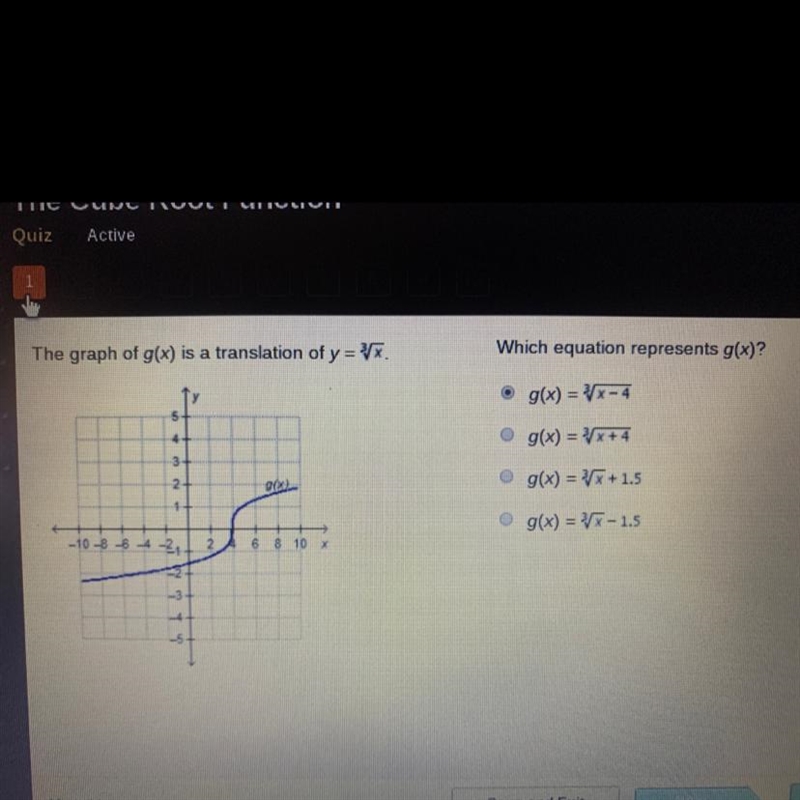 The graph g(x) is a translation of y=3x-example-1