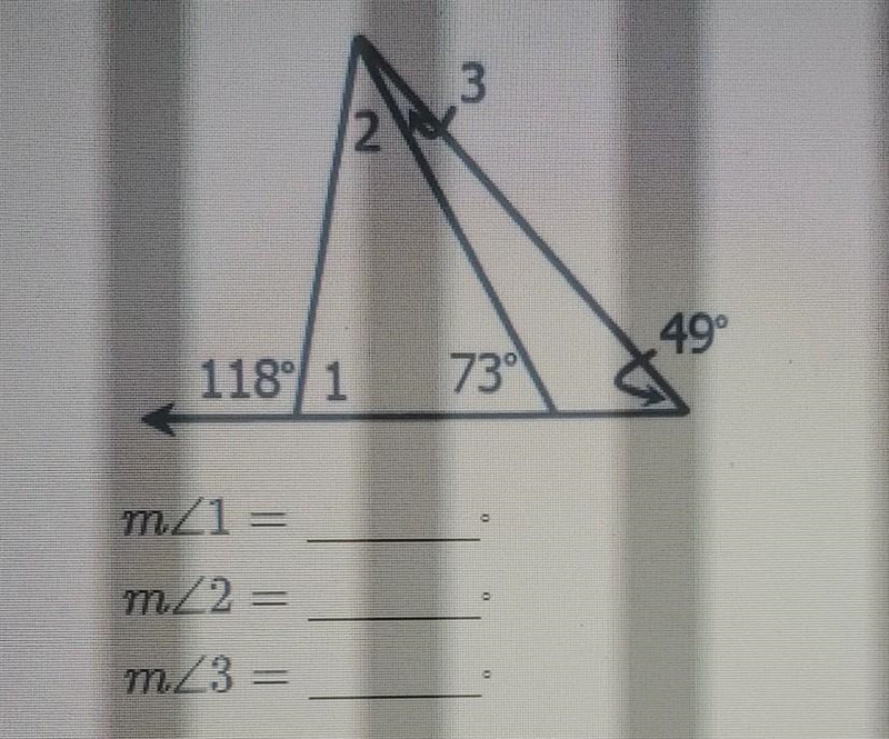 Please help. find the measure of all missing angles. ​-example-1