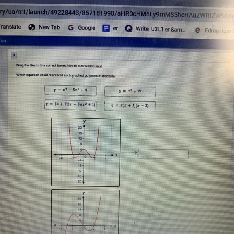 Which equation could represent each graphed polynomial function PLEASE HELP FAST!!!-example-1