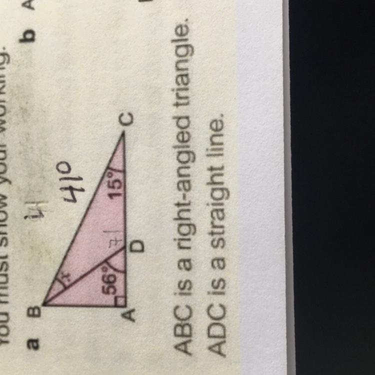 Work out the angle marked x in each diagram you must show your working-example-1