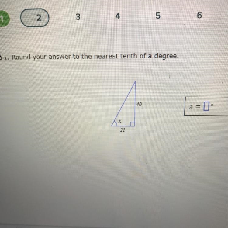 Find x. Round your answer to the nearest tenth of a degree. Lo 40-example-1