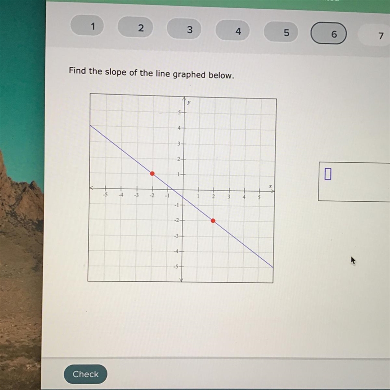 Help me find the slope using the points on the graph below.-example-1