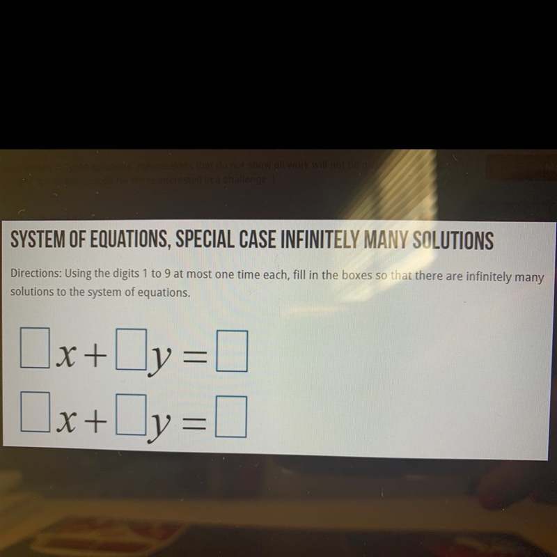 System of equations, special case infinitely many solutions?????-example-1