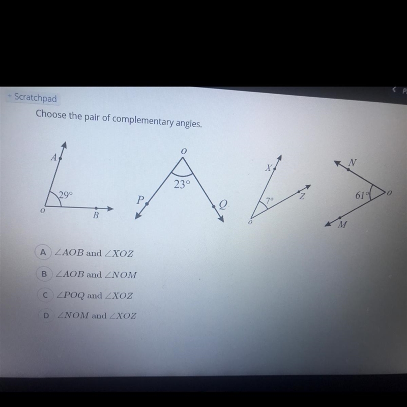 Choose the pair of complementary angles.-example-1