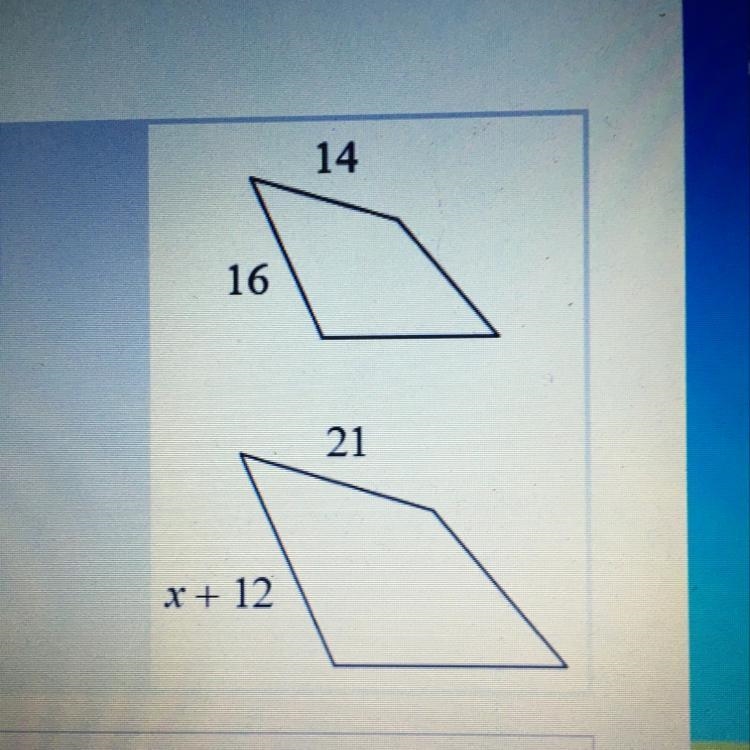 The polygons are similar solve for x-example-1