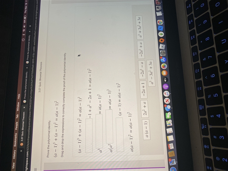 Prove the polynomial identity (a-1)^3 + (a-1)^2 = a(a-1)^2-example-1