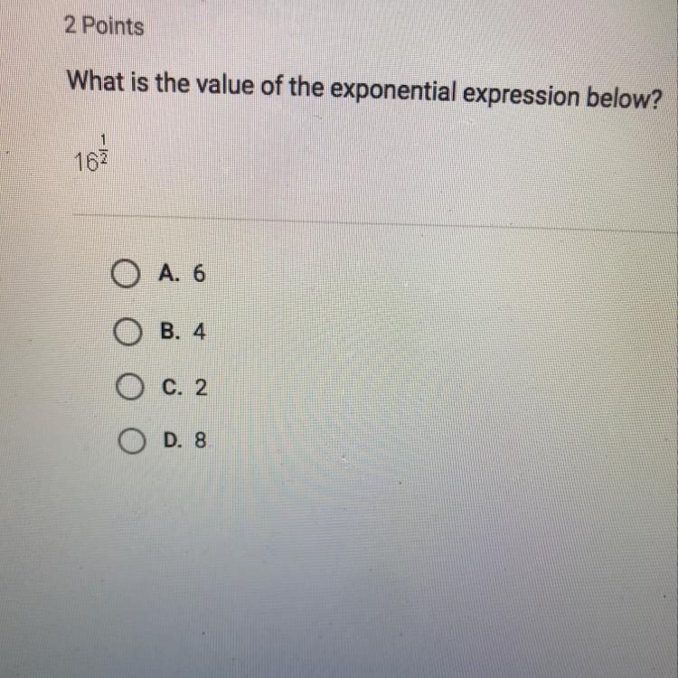 What is the value of the exponential expression below?-example-1