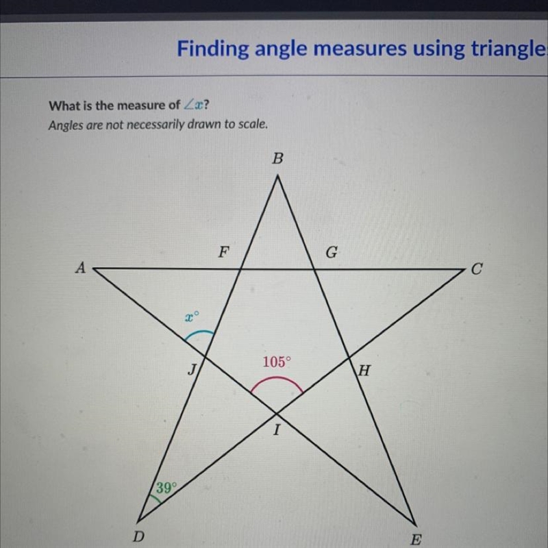 What is the measure of Zx? Angles are not necessarily drawn to scale. B F G А 2 105° H-example-1