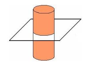 What is the cross section shown below? Circle Ellipse Parabola Hyperbola-example-1