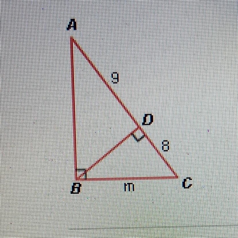 What is the value of min the figure below? In this diagram, AABD ABCD. 8 m C A. 136 B-example-1