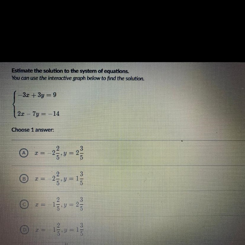 Estimate the solution to the system of Equations-example-1