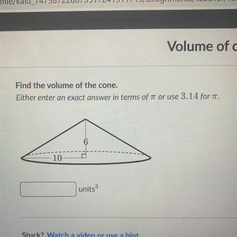 Either enter an exact answer in terms of foe use 3.14 for a-example-1