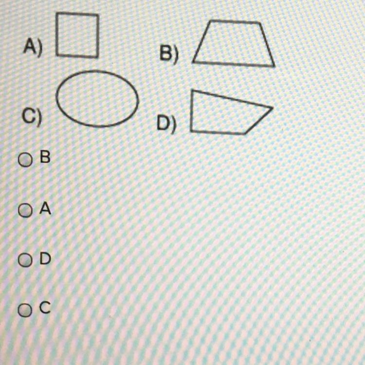 Help me ASAP for this question Which figure has just one line of symmetry?-example-1