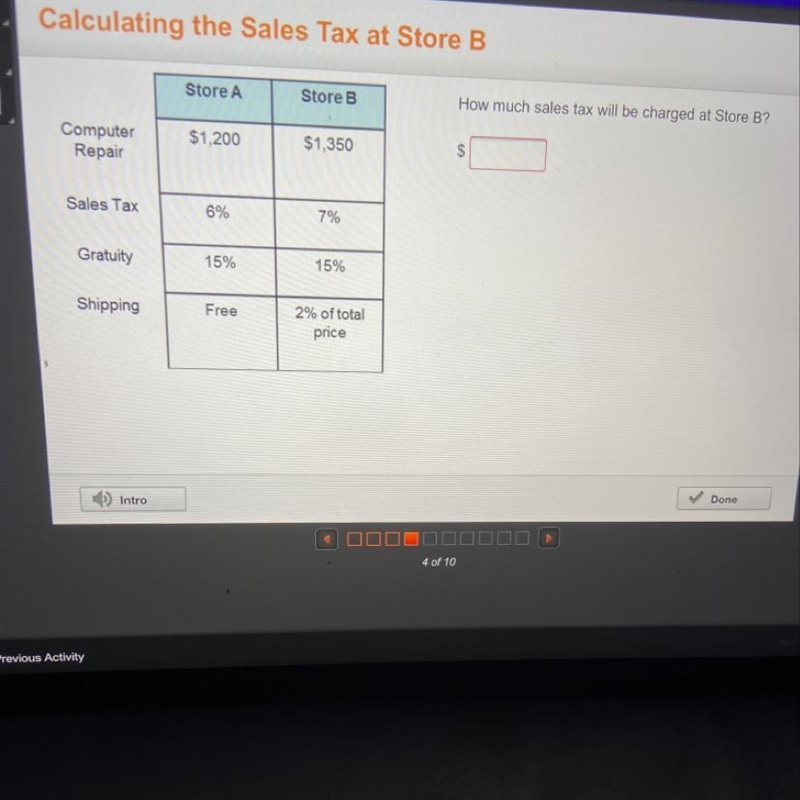 How much sales tax will be charged for store B-example-1