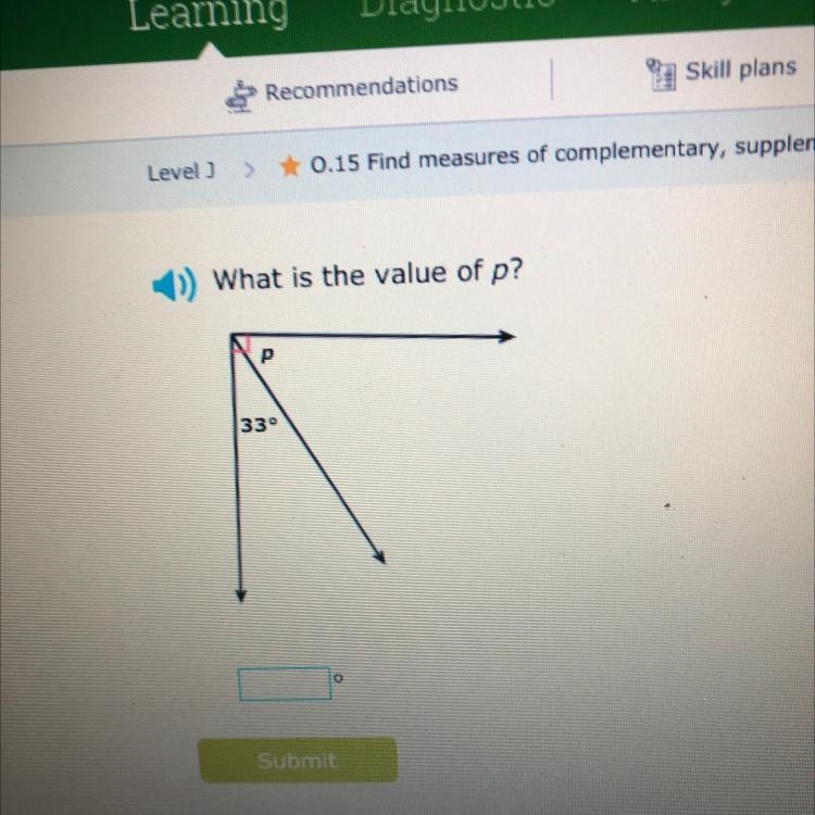 What Is the value of p? 33°-example-1