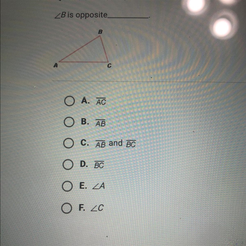 HELP ME PLEASE ASAP?!? A. AC B. AB C. AB and BC D. BC E. A F. C-example-1