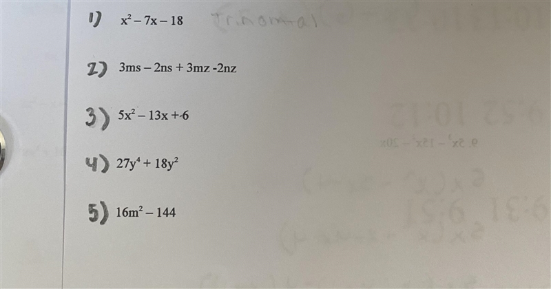 Name the type of factoring (DoPS, GCF, Trinomials, factoring by parts, factoring with-example-1