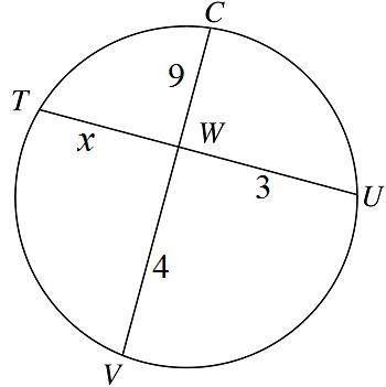 PLEASE HELP!!! Find the value of x. A. 13 B. 9 C. 12 D. 10-example-1