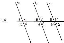 L4 is a transversal line to parallel lines L2, L3 and L1, determine which angles are-example-1