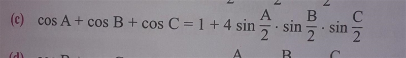 If A, B,C are the angles of a triangle then prove: (the following in picture) Please-example-1