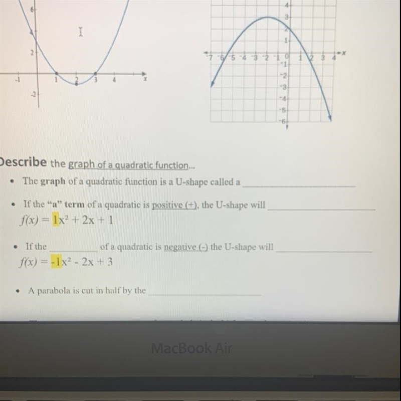 If the “a” term of a quadratic is positive (+), the U-shape will f(x) = 1x² + 2x + 1-example-1