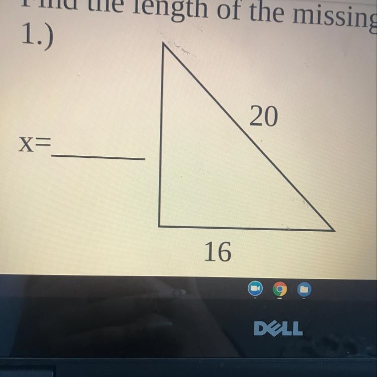 Find the length of the missing side-example-1