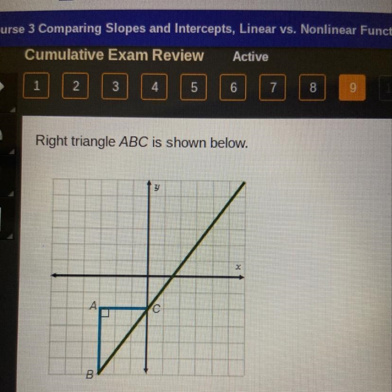 A similar right triangle would be created by a rise of 8 and a run of-example-1