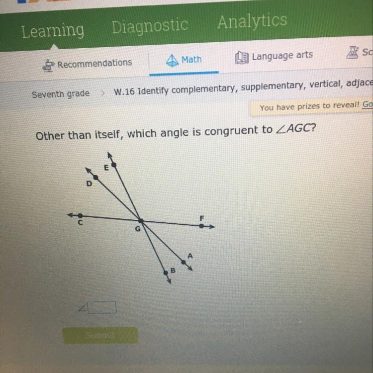 Which angle is congruent to angle AGC-example-1