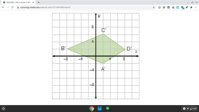 Figure ABCD was reflected across the x-axis to create figure A'B'C'D'. What are the-example-1