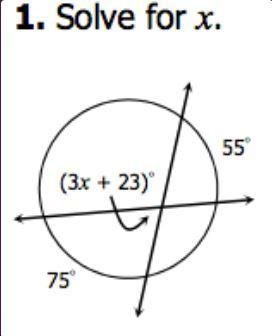 In the problem attached, solve for x-example-1