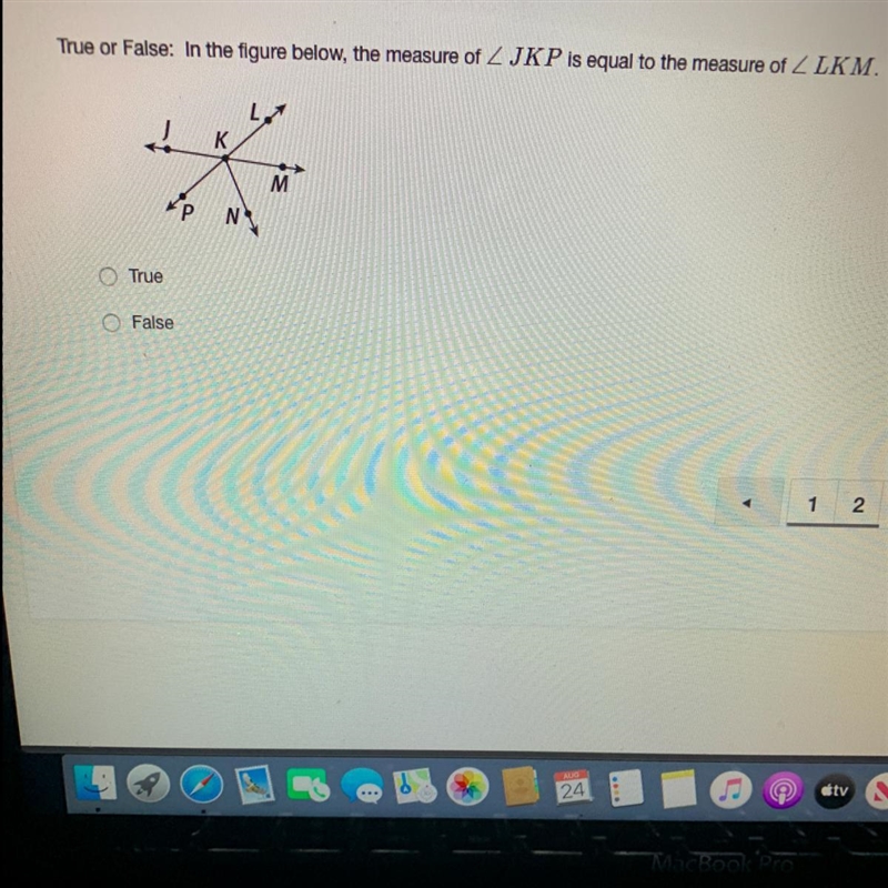 In the figure below, the measure of True False-example-1