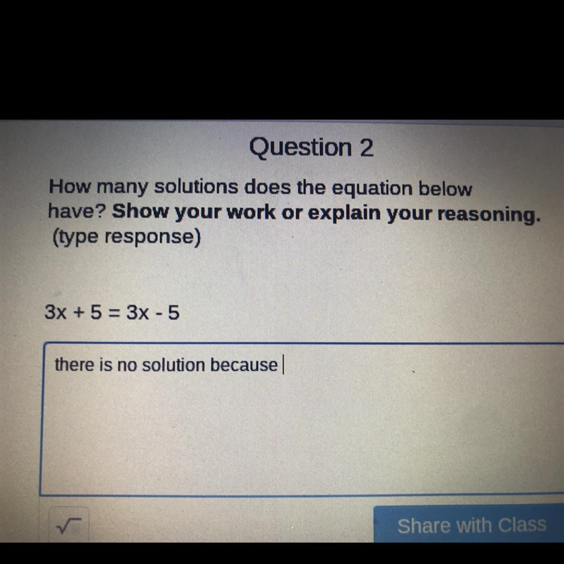 Help me with this answer I know there is no solution I just wanna know why-example-1