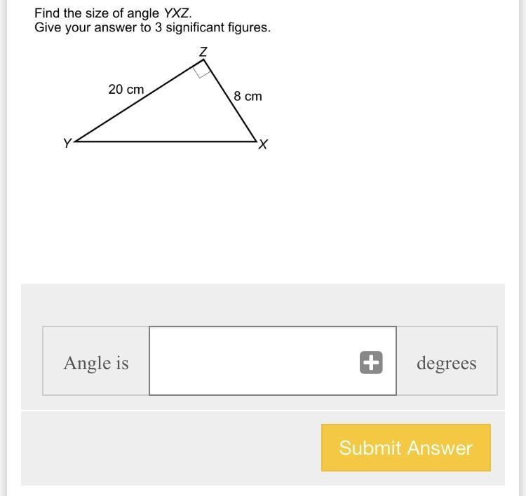 This is trigonometry and I need to find angle yxz and the answer has to be to 3 sf-example-1